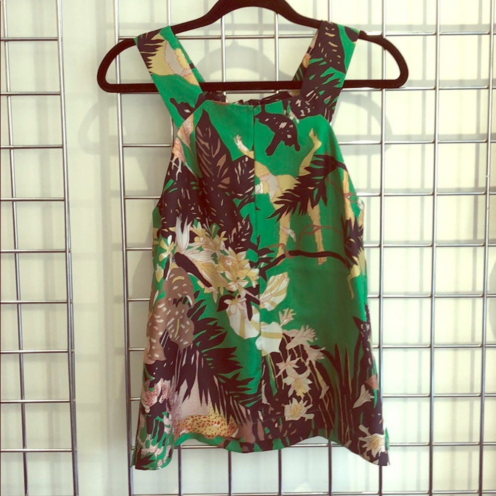 Whistles Monkey Print Silk Tank